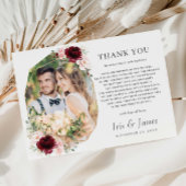 Burgundy Blush Geometic Foto Wedding Dankeskarte