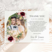 Burgundy Blush Geometic Foto Wedding Dankeskarte