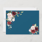 Burgundy Blush Glitzer Frame Wedding Save The Date (Rückseite)