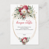 Burgundy Blush Gold Floral Diaper Raffle Insert (Vorderseite)