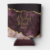 Burgundy Blush Gold Fog Agate Marble Bridesmaid Dosenkühler (Vorderseite)