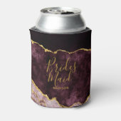 Burgundy Blush Gold Fog Agate Marble Bridesmaid Dosenkühler (Kanne Rückseite)