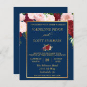 Burgundy Blush Gold Frame Budget Hochzeit (Vorne/Hinten)