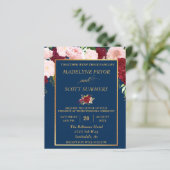 Burgundy Blush Gold Frame Budget Hochzeit (Stehend Vorderseite)