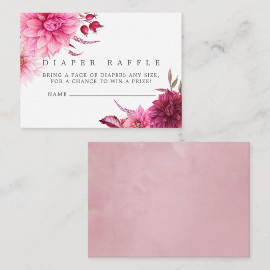 Burgundy & Blush Herbstdusche Windelwindeln Begleitkarte (Vorne/Hinten)