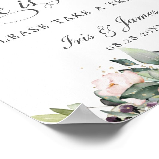 Burgundy Blush Liebe ist Sweet Nehmen Sie eine Lec Poster (Ecke)