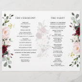 Burgundy Blush Modern Geometric Wedding Program (Rückseite)