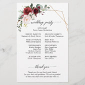Burgundy Blush Modern Geometric Wedding Program (Rückseite)