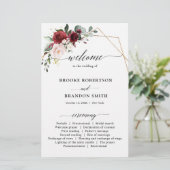Burgundy Blush Modern Geometric Wedding Program (Stehend Vorderseite)