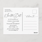 Burgundy Blush Navy 3 FOTO Hochzeit speichern das  Postkarte (Rückseite)