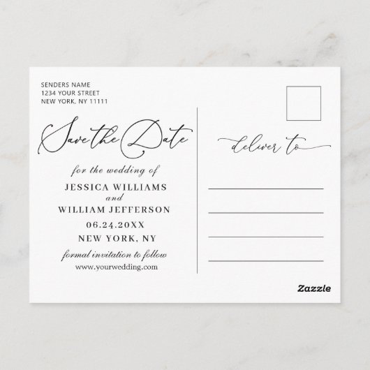 Burgundy Blush Navy 3 FOTO Hochzeit speichern das  Postkarte (Rückseite)