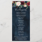 Burgundy Blush Navy Blue Botanical Floral Boho Programm (Rückseite)