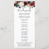 Burgundy Blush Navy Blue Botanical Floral Boho Programm (Rückseite)