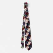 Burgundy Blush Navy Wasserfarbe Blume DIY bckgrand Krawatte (Rückseite)