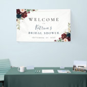 Burgundy Blush Navy Wasserfarbenfloral Banner (Messeveranstaltung)