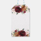 Burgundy Blush Orange Bloral Wedding Vielen Dank Geschenkanhänger (Rückseite)