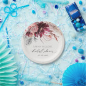 Burgundy Blush Pampas Grass Brautparty Pappteller (Party)