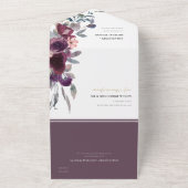 BURGUNDY BLUSH PEACH GREEN GRAY FLORAL WREATH ALL IN ONE EINLADUNG (Außenbereich)