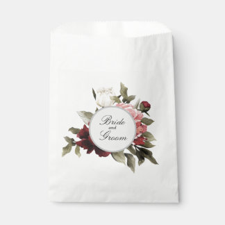 Burgundy & Blush Peony Bouquet Gevor Bag Geschenktütchen