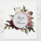 Burgundy & Blush Peony Bouquet Gevor Bag Weinetikett (Einzelnes Label)