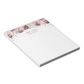 Burgundy Blush Peony und Rose Custom Notizblock (angewinkelt)