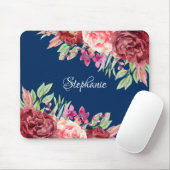 Burgundy Blush Personalisierter Name Mousepad (Mit Mouse)