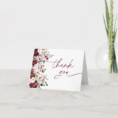 Burgundy Blush Pink Blume Brautparty Dankeskarte (Vorderseite)