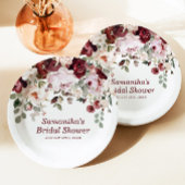 Burgundy Blush Pink Blume Brautparty Pappteller