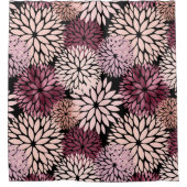 Burgundy Blush Pink Blume Duschvorhang (Vorderseite)