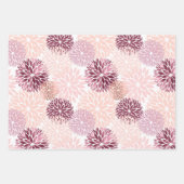 Burgundy Blush Pink Blume Geschenkpapier Set (Vorderseite 2)