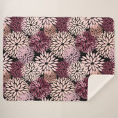 Burgundy Blush Pink Blume Sherpadecke (Vorderseite (Horizontal))