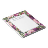 Burgundy Blush Pink Blumenfolien vom Schreibtisch Notizblock (angewinkelt)