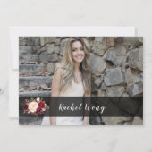 Burgundy Blush Pink Brautparty Foto Einladung (Rückseite)