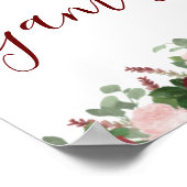 Burgundy Blush Pink Brautparty Signature Poster (Ecke)