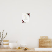 Burgundy Blush Pink Floral Vielen Dank für Ihr Kom Poster (Küche)