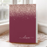 Burgundy Blush Pink Glitzer Script Monogram Girl Bewerbungsmappe<br><div class="desc">Rose Gold - Schwarz Rosa und Burgund Sparkle Glitzer Script Monogram Name Pocket Ordner. Das macht den perfekten 16 Geburtstag,  Hochzeit,  Brautparty,  Jubiläum,  Babydusche oder Junggeselinnen-Abschied Geschenk für jemanden,  der Lieben glamourösen Luxus und schicke Stile.</div>