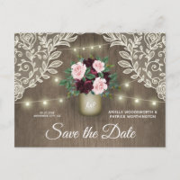 Burgundy Blush Pink Gold Hochzeit speichern das Da