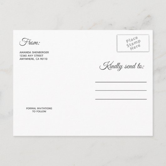 Burgundy Blush Pink Gold Hochzeit speichern das Da Ankündigungspostkarte (Rückseite)