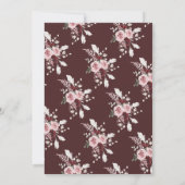 Burgundy Blush Pink Roses Bläsernchen Baby Dusche Einladung (Rückseite)