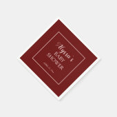 Burgundy Blush Pink Traditionelle Babydusche Serviette (Ecke)