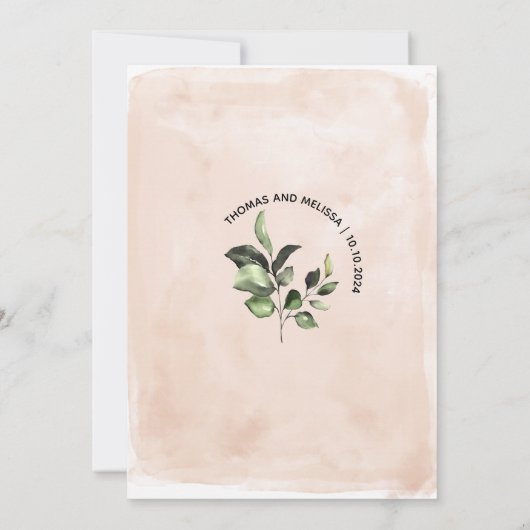 Burgundy Blush Rose Ankündigung Datum freihalten (Rückseite)