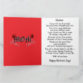 Burgundy Blush Roses Greenery Mother's Day  Karte (Innenseite)