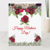 Burgundy Blush Roses Greenery Mother's Day  Karte (Vorderseite)