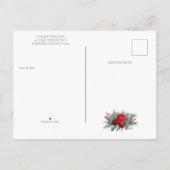 Burgundy & Blush Roses Wedding Save the Date Ankündigungspostkarte (Rückseite)