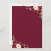 Burgundy Blush Rustic Barn Wood Wedding Einladung (Rückseite)