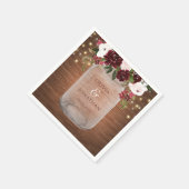 Burgundy Blush Rustic Mason Jar Wedding Napkins Serviette (Ecke)