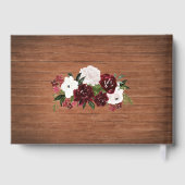 Burgundy Blush Rustic Wood Wedding Gästebuch (Rückseite)