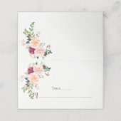 Burgundy Blush Saffron Bloral Bouquet Platzkarten (Außenseite Aufgefaltet)