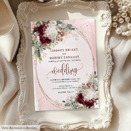 Burgundy Blush Stilvolle Einladung zur Hochzeit