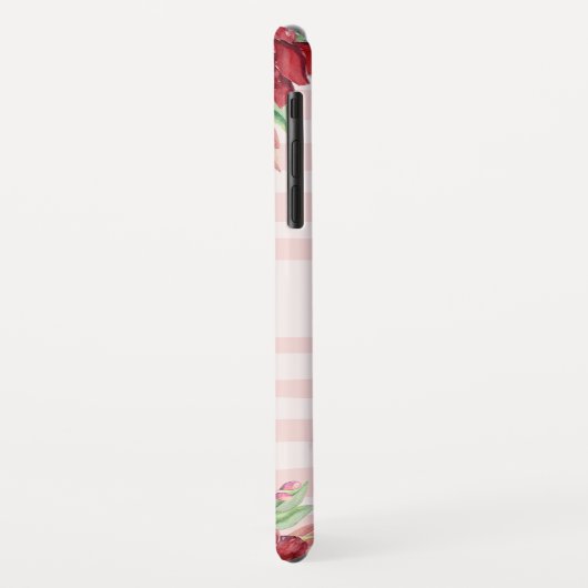 Burgundy Blush Streifen Aquarellfarben Monogramm Case-Mate iPhone Hülle (Hinten/Links)